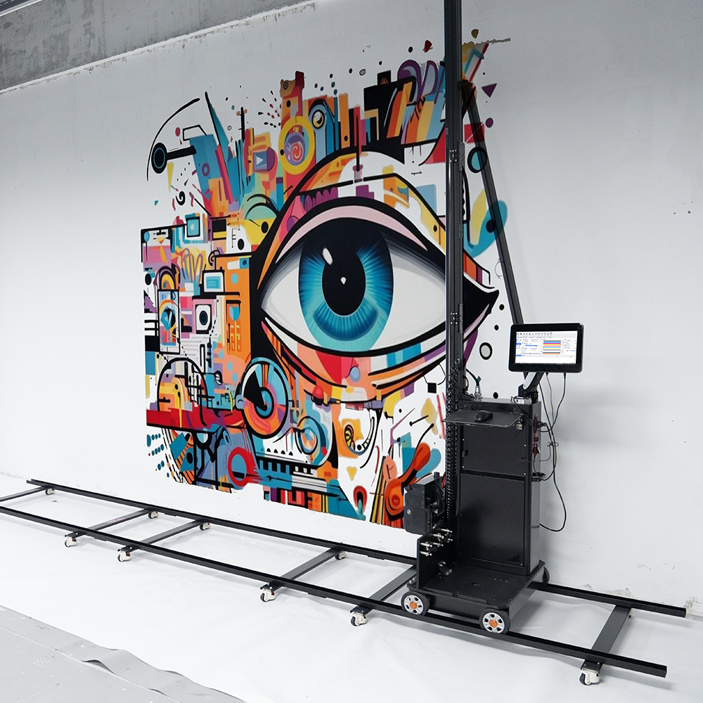 Art Bot Studios robotic wall printer in action